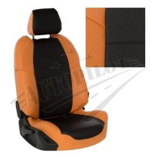 Чехлы на сиденья из экокожи (оранжевый с черным) для Kia Rio IV седан /хэтчб. (X-Line / X) (40/60) с 17г.