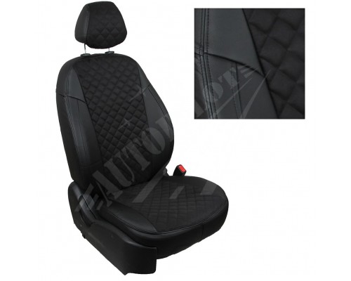 Чехлы на сиденья из алькантары ромб (черные) для Toyota Corolla седан c 18г. (без заднего подлокотника) комплектация Standart / Classic Фото