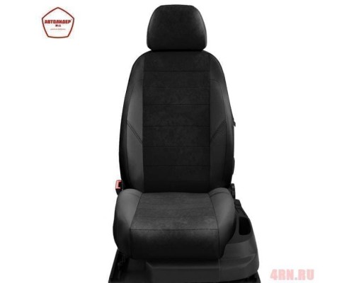 Чехлы АвтоЛидер экокожа для Chevrolet Aveo (2006-2012) черная алькантара Артикул CH03-0202-EC14 Фото