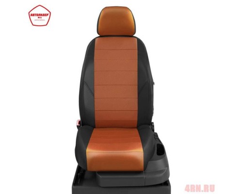 Чехлы АвтоЛидер экокожа для Nissan Tiida (2004-2014) Черные, фокс  Артикул NI19-0301-EC10 Фото