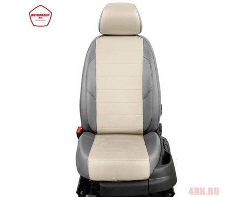 Чехлы на сиденья АвтоЛидер для Volvo C30 (2006-2013) светло-Серые, кремовый  Артикул VL33-0101-EC18 Фото