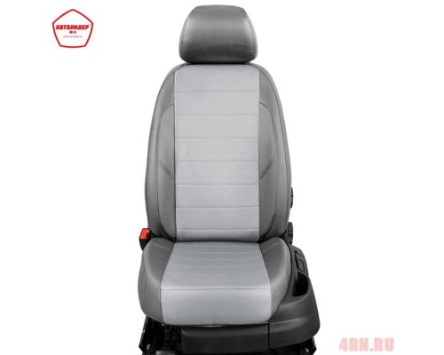 Чехлы на сиденья АвтоЛидер для Renault Logan (2004-2014) темно-Серые, светло-Серые  Артикул RN22-0101-EC17 Фото