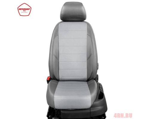 Чехлы на сиденья АвтоЛидер для Renault Logan (2004-2014) темно-Серые, светло-Серые  Артикул RN22-0101-EC17 Фото