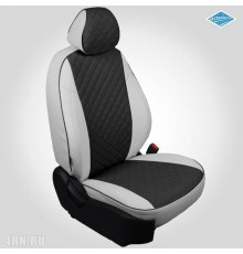 Чехлы на сиденья "Автопилот" для Nissan X-Trail (T31) (2007-2014) бело-Черные ромб Артикул ni-kht-t31-bch-r