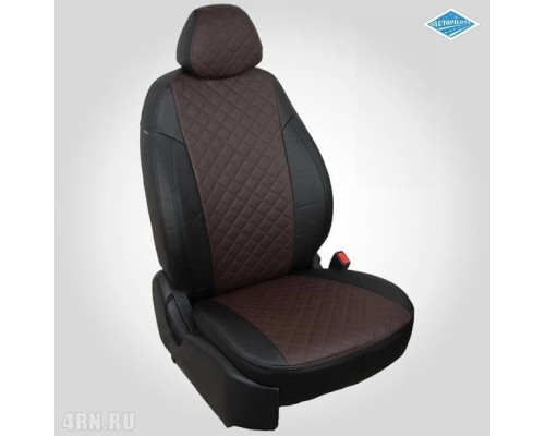 Чехлы на сиденья Автопилот для Hyundai Creta (2016-2020) черно-шоколад ромб Артикул kha-kr-gt-chesho-r Фото