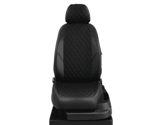 Чехлы на сиденья АвтоЛидер для Nissan Note (2005-2014) чёрный/чёрный ( РОМБ: Чёрный )  Артикул NI19-0201-EC01-R-blk Фото