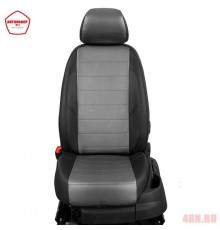 Чехлы на сиденья АвтоЛидер для Seat Leon (2013-2020) черно-Серые  Артикул SU36-0001-EC02