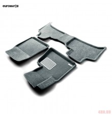 Ворсовые коврики Euromat3D Lux  (Серый цвет) для BMW X5 (E53) (2000-2006) Артикул EM3D-001211G