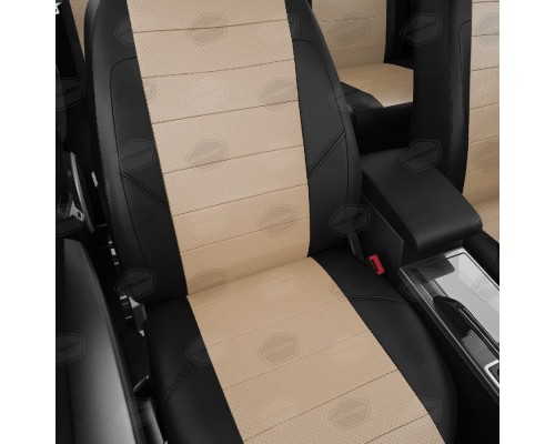 Чехлы на сиденья АвтоЛидер для Volkswagen Transporter T6 (2015-2023) черно-Бежевые Артикул VW28-1310-VW28-1336-EC04 Фото