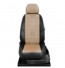 Чехлы на сиденья АвтоЛидер для Hyundai Solaris (2017-2023) черно-Бежевые Артикул HY15-0607-KA15-0308-EC04