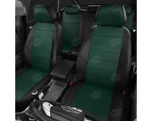 Чехлы на сиденья АвтоЛидер для Ford Kuga (2008-2013) черно-зелёный Артикул FD13-0304-FD13-0801-EC34 Фото