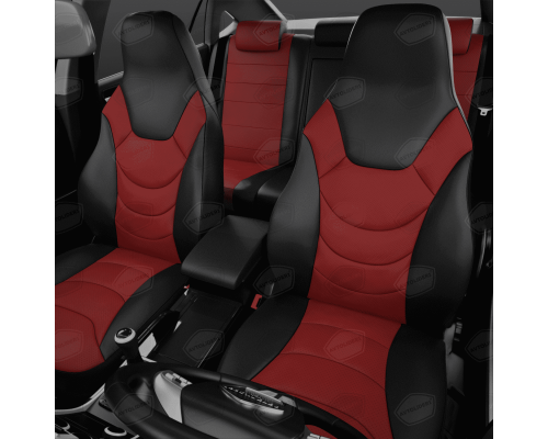 Чехлы Рекаро универсальные из экокожи Черно-Красные, Артикул: UREK31-0304 Фото