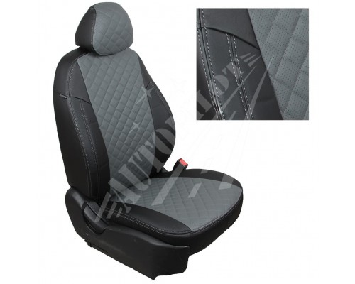 Чехлы на сиденья, рисунок ромб (Черно-Серые) для Ford Tourneo I (2 места) с 03-13г. Фото