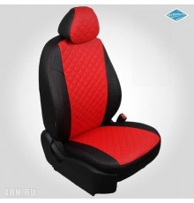 Чехлы на сиденья "Автопилот" для Volkswagen Polo седан (2009-2020) черно-красный ромб Артикул vo-po-phs-chekr-r