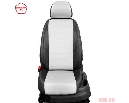 Чехлы на сиденья АвтоЛидер для Seat Leon (2013-2020) черно-белый  Артикул SU36-0001-EC03 Фото