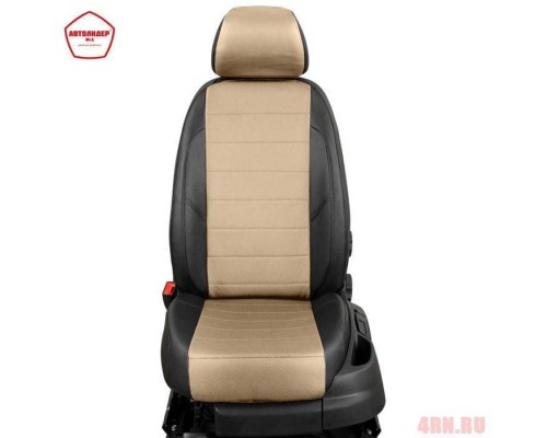 Чехлы на сиденья АвтоЛидер для Ford C-Max (2003-2010) черно-Бежевые  Артикул FD13-0401-EC04 Фото