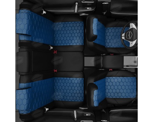 Чехлы на сиденья АвтоЛидер для Renault Sandero (2014-2018) черно-синий Артикул RN22-0104-RN22-0506-RN22-EC05-ST-blu Фото