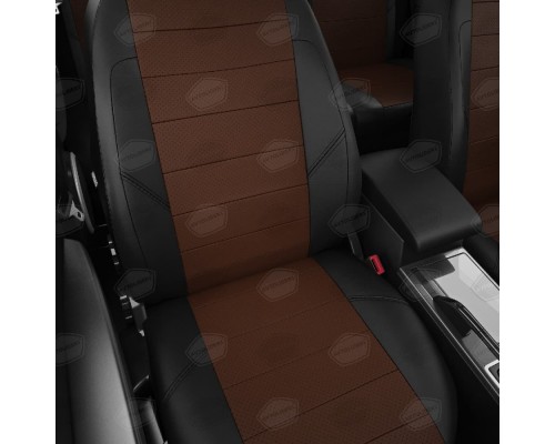 Чехлы на сиденья АвтоЛидер для Suzuki Vitara (2014-2023) черно-шоколад Артикул SZ25-0204-SZ25-0306-EC11 Фото
