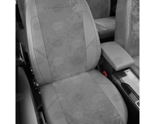 Чехлы на сиденья АвтоЛидер для Volkswagen Transporter T5 (2003-2015) светло-Серые Артикул VW28-1328-VW28-1331-EC15 Фото