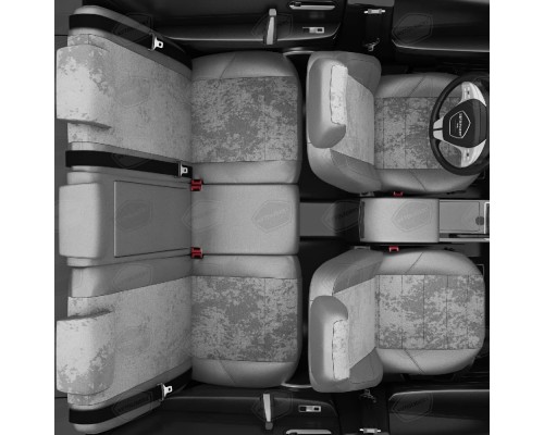 Чехлы на сиденья АвтоЛидер для Volkswagen Transporter T5 (2003-2015) светло-Серые Артикул VW28-1328-VW28-1331-EC15 Фото