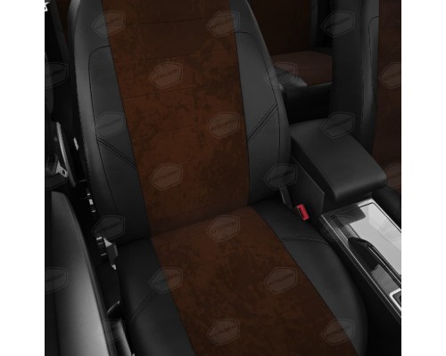 Чехлы на сиденья АвтоЛидер для BMW 1-Серия (F20) (2011-2019) черно-шоколад Артикул BW02-0102-BW02-0104-EC42 Фото