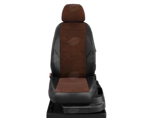 Чехлы на сиденья АвтоЛидер для BMW 1-Серия (F20) (2011-2019) черно-шоколад Артикул BW02-0102-BW02-0104-EC42 Фото