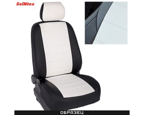 Чехлы на сиденья из экокожи для Mitsubishi ASX (2010-2016) белые Артикул 86041 Фото