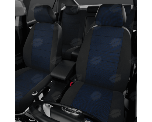 Универсальные чехлы Avtolider, Синий Жаккард / Чёрный, Артикул: UJK31-0104 Фото