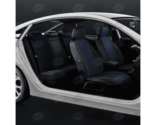 Универсальные чехлы Avtolider, Синий Жаккард / Чёрный, Артикул: UJK31-0104 Фото