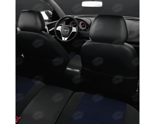 Универсальные чехлы Avtolider, Синий Жаккард / Чёрный, Артикул: UJK31-0104 Фото