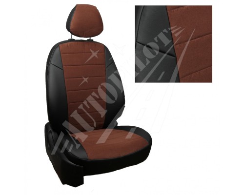 Чехлы на сиденья из алькантары (Черные-шоколад) для BMW X3 (E83) с 03-10г. Фото