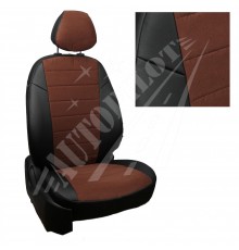 Чехлы на сиденья из алькантары (Черные-шоколад) для Volkswagen Touareg II c 10г.