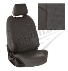 Чехлы на сиденья из экокожи (темно-серые) для Volkswagen Amarok (2010-2021)