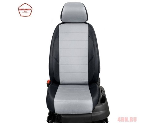 Чехлы на сиденья АвтоЛидер для Subaru Forester (2013-2018) Черные светло-Серые  Артикул SU24-0202-EC07 Фото