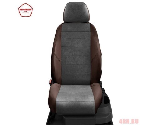 Чехлы на сиденья АвтоЛидер для Chevrolet Cruze (2009-2016) шоколад темно-серая алькантара Артикул CH03-0501-EC16 Фото