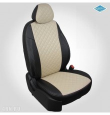 Чехлы на сиденья "Автопилот" для Hyundai Elantra (AD) (2015-2020) черно-Бежевые ромб Артикул kha-el-g1-chebe-r