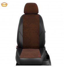 Чехлы на сиденья АвтоЛидер для Renault Duster (2021-2023) Черные-шоколад алькантара Артикул RN22-0307-EC42