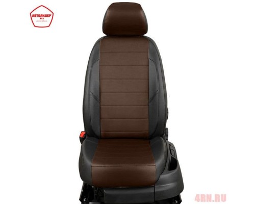 Чехлы на сиденья АвтоЛидер для Audi A6 (2011-2018) черно-шоколад  Артикул AU01-0412-EC11 Фото