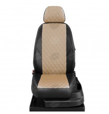 Чехлы на сиденья АвтоЛидер для Hyundai Solaris (2010-2016) черно-Бежевые Артикул HY15-0601-KA15-0306-EC04-R-bge