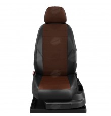 Чехлы на сиденья АвтоЛидер для Renault Logan (2014-2020) черно-шоколад Артикул RN22-0102-RN22-0504-RN22-EC11