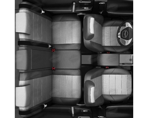 Чехлы на сиденья АвтоЛидер для Kia Rio 3 (2011-2016) светло-Серые, темно-Серые Артикул HY15-0606-KA15-0303-EC17 Фото