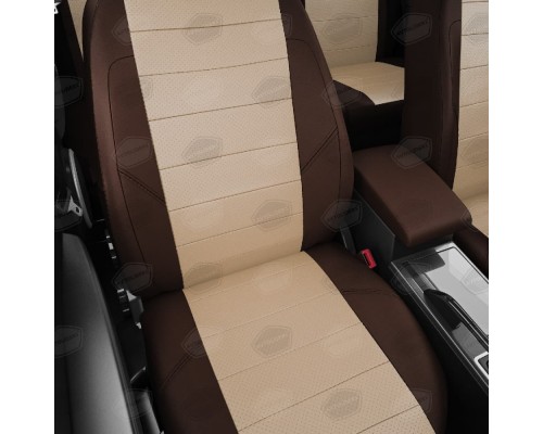 Чехлы на сиденья АвтоЛидер для Chevrolet Captiva (2006-2012) шоколад Бежевые Артикул CH03-0701-OP20-0601-EC22 Фото