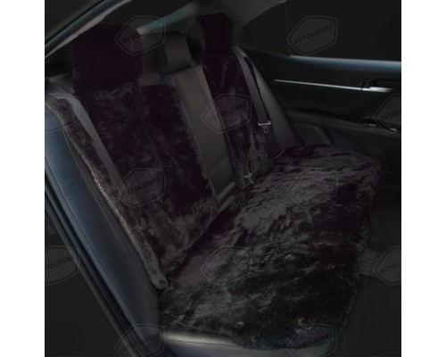 Накидки меховые Аляска ЦЕЛЬНЫЕ 1 Сорт Чёрный Зад короткий ворс (диван + 2 спинки) Фото
