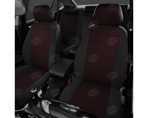 Универсальные чехлы Avtolider, Красный Жаккард / Чёрный, Артикул: UJK31-0105 Фото