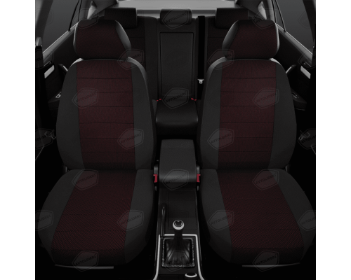 Универсальные чехлы Avtolider, Красный Жаккард / Чёрный, Артикул: UJK31-0105 Фото