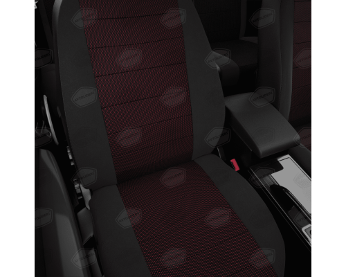 Универсальные чехлы Avtolider, Красный Жаккард / Чёрный, Артикул: UJK31-0105 Фото