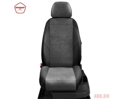 Чехлы АвтоЛидер экокожа для Volkswagen Transporter T4 (1990-2003) Черные, темно-серая алькантара Артикул VW28-1304-EC13 Фото